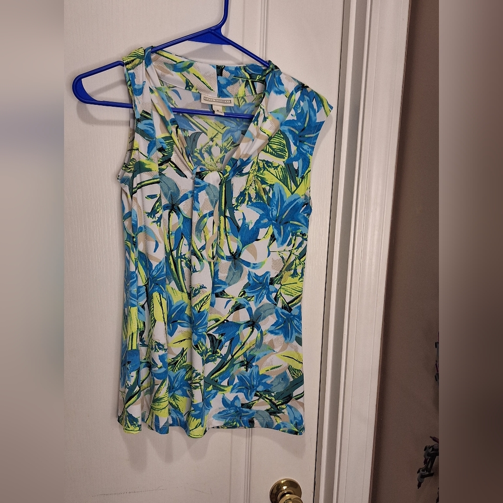 DANA BUCHMAN /SMALL / SLEEVELESS FLORAL SHIRT